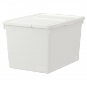 картинка СОККЕРБИТ Контейнер с крышкой, белый, 38x51x30 см от магазина Wmart