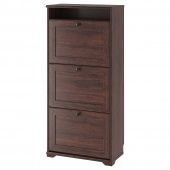 картинка BRUSALI БРУСАЛИ Галошница,3 отделения - коричневый 61x30x130 см от магазина Wmart