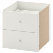 картинка КАЛЛАКС Вставка с 2 ящиками, белый, 33x33 см от магазина Wmart
