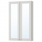 картинка GODMORGON ГОДМОРГОН Зеркальный шкаф с 2 дверцами - Кашён светло-серый 60x14x96 см от магазина Wmart