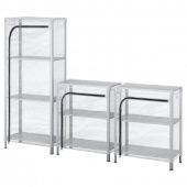 картинка HYLLIS ХИЛЛИС Стеллаж с чехлами - прозрачный 180x27x74-140 см от магазина Wmart