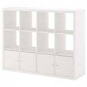картинка КАЛЛАКС Стеллаж с 4 вставками, белый, 147x112 см от магазина Wmart