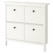 картинка ХЕМНЭС Галошница, 4 отделения, белый, 107x101 см от магазина Wmart